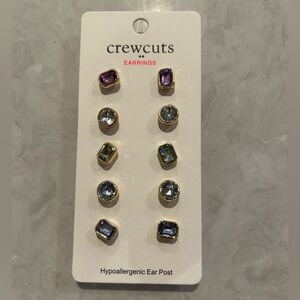 J Crew Crewcuts Girls Pierced Earrings - NEW - 5 pairs - hypoallergenic posts